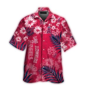 Los Angeles Angels Floral Hawaiian Shirt For Men - Tropical Style