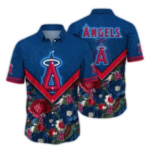 Los Angeles Angels Floral Print Hawaiian Shirt For Fans