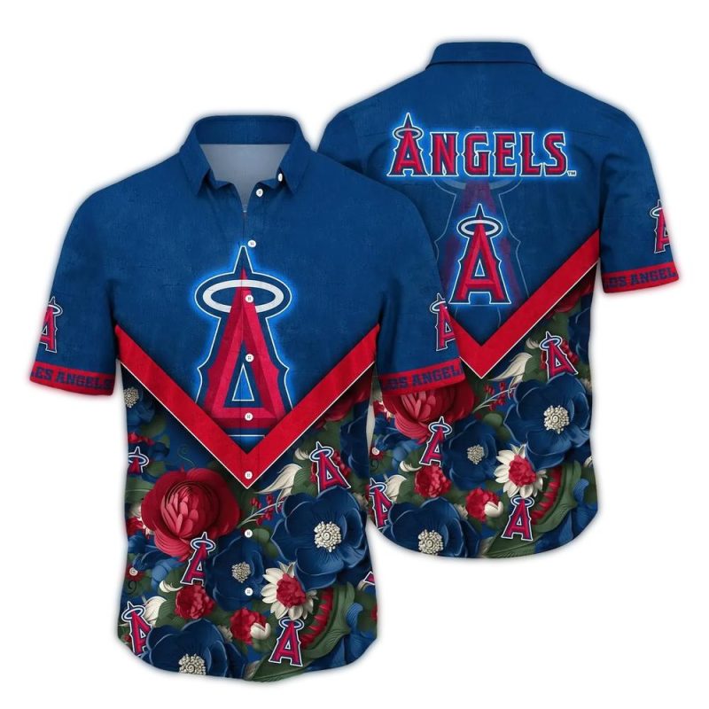 Los Angeles Angels Flower Hawaiian Shirt 1