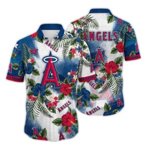 Los Angeles Angels Floral Hawaiian Shirt For Summer Vacation