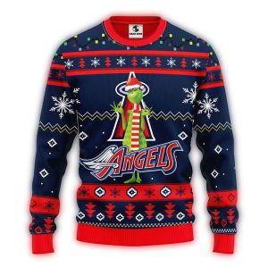Funny Los Angeles Angels Grinch Santa Christmas Sweatshirt For Fans