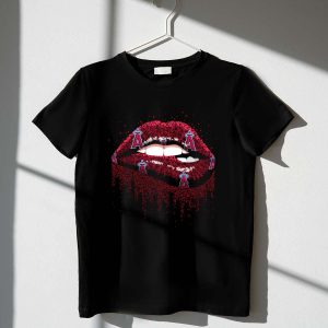Los Angeles Angels Glitter Lips Graphic T-Shirt For Fans