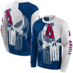 Los Angeles Angels Graphic Punisher All Over Print Sweatshirt
