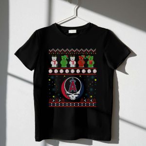 Los Angeles Angels Grateful Dead Bears Holiday Baseball T-Shirt