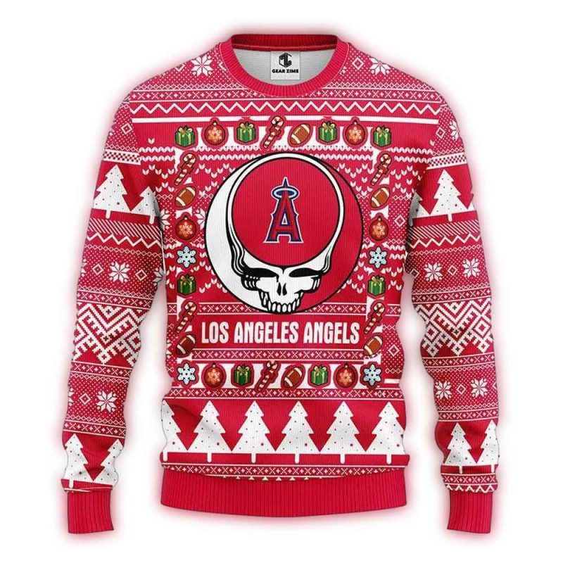 Los Angeles Angels Grateful Dead Christmas Ugly Sweater 1