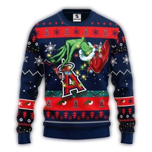 Los Angeles Angels Grinch Light Christmas Ugly Sweatshirt For Fans