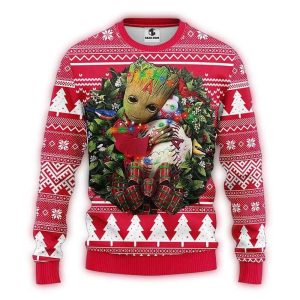 Los Angeles Angels Groot Hug Sweatshirt - Fun Ugly Holiday Sweater