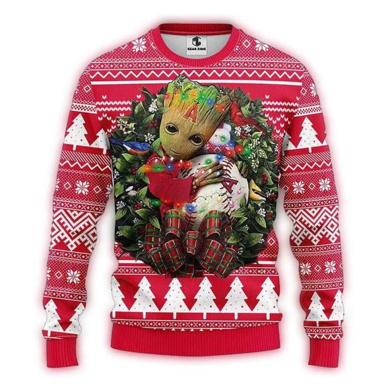 Los Angeles Angels Groot Hug Ugly Sweater 1