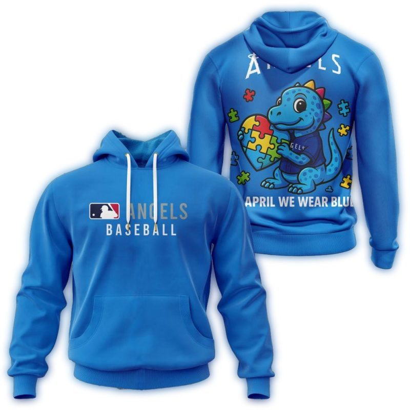 Los Angeles Angels In April We Wear Blue AOP Hoodie 1