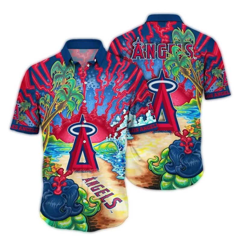 Los Angeles Angels Landscape Art Summer Vacation Hawaiian Shirt 1