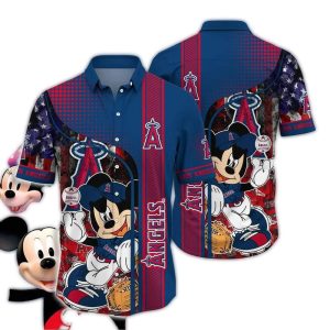 Mickey Mouse Los Angeles Angels Hawaiian Shirt For Baseball Fans