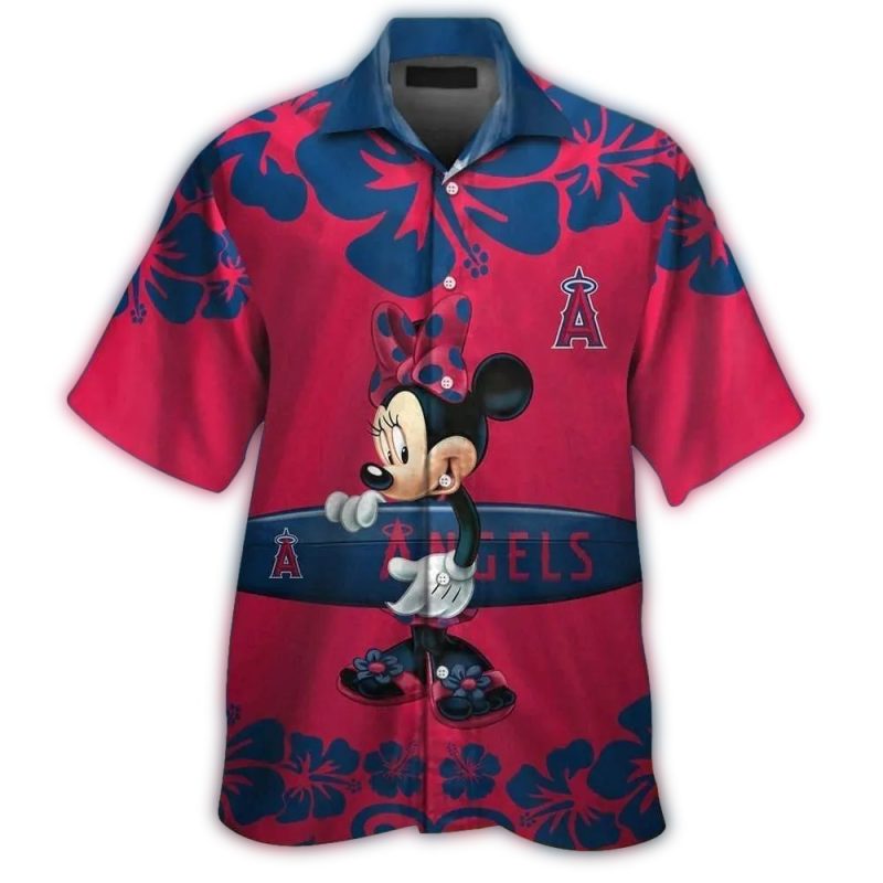Los Angeles Angels Minnie Mouse Surf Tropical Hawaiian Shirt 1