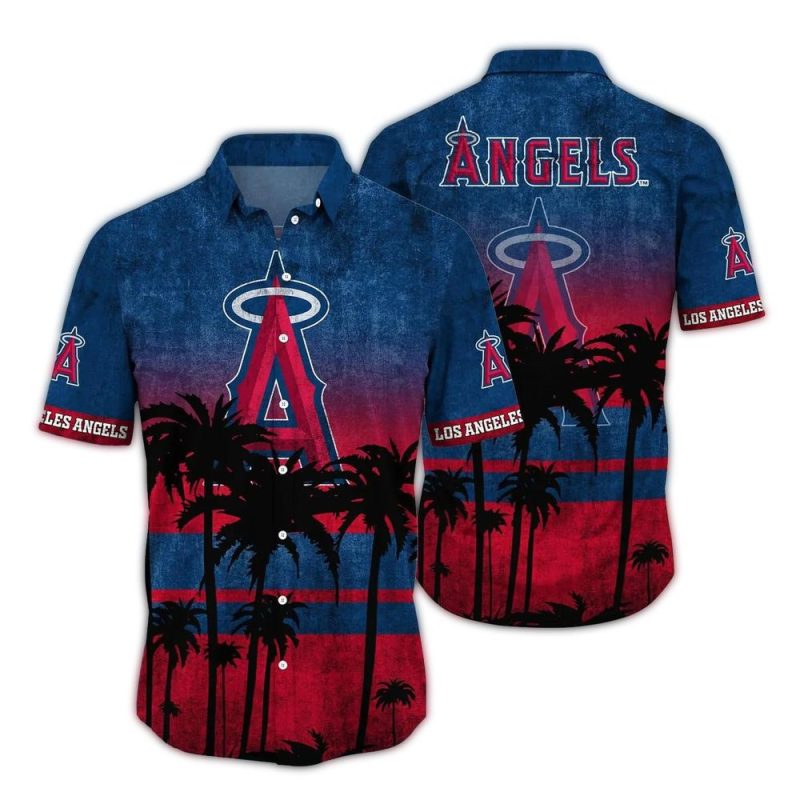 Los Angeles Angels Palm Shadow Hawaiian Shirt 1