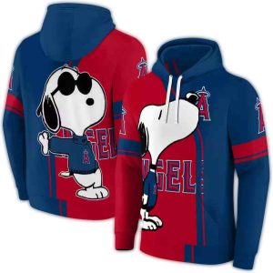 Los Angeles Angels Playful Snoopy All Over Print Hoodie