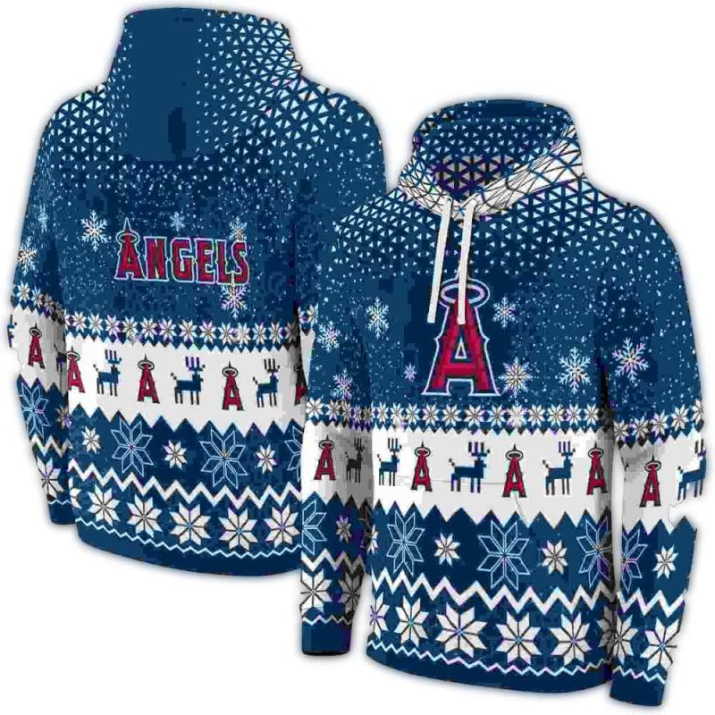 Los Angeles Angels Reindeer Motif AOP Hoodie 1