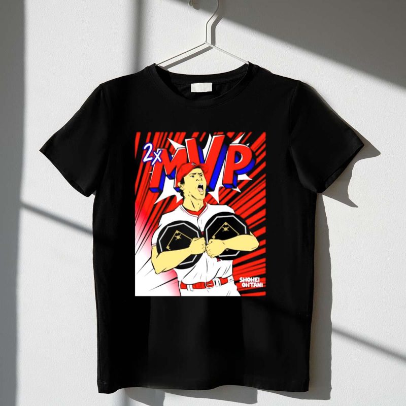 Los Angeles Angels Shohei Ohtani 2x MVP Comic T Shirt t shirt 1 1