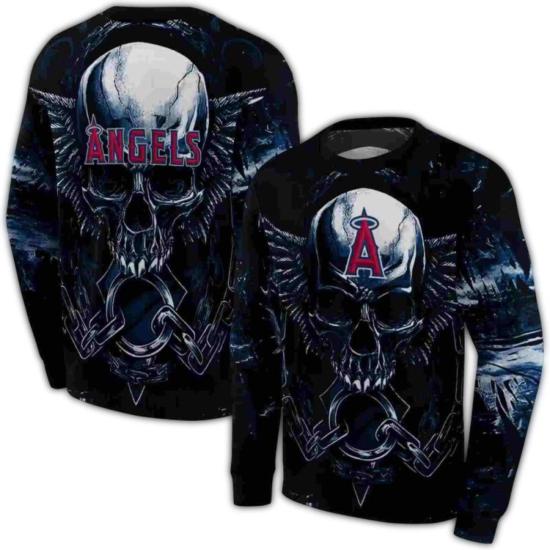 Los Angeles Angels Skull Artwork AOP Sweatshirt 1