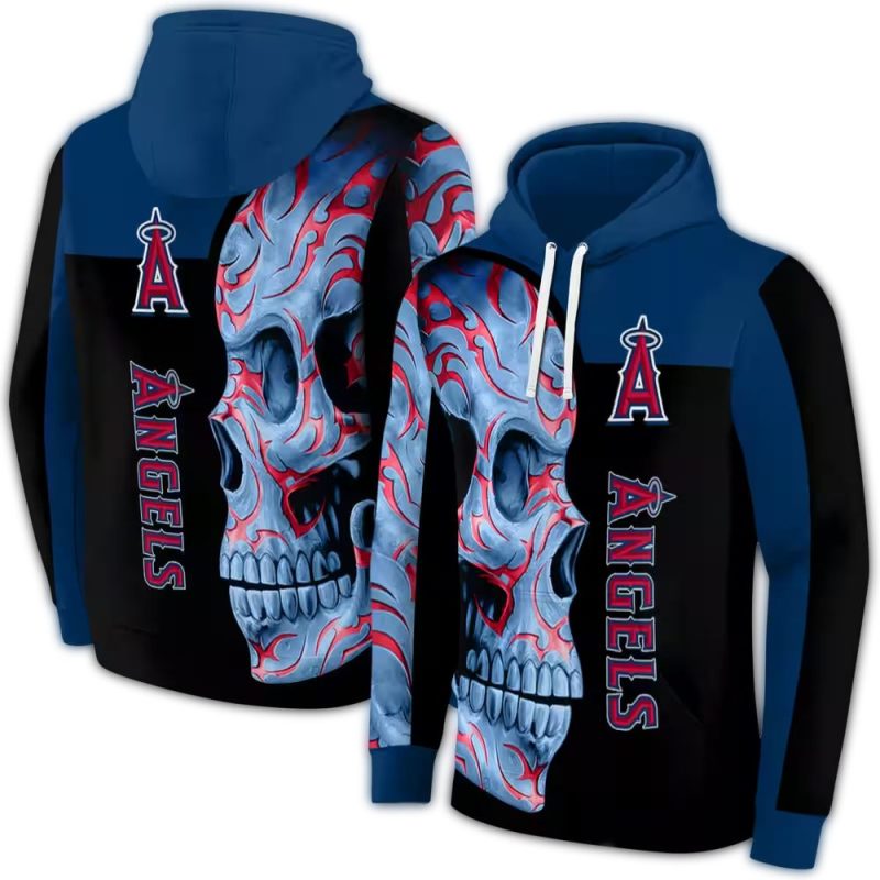 Los Angeles Angels Skull Motif AOP Hoodie 1