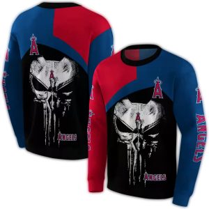Los Angeles Angels Skull Punisher All Over Print Sweatshirt
