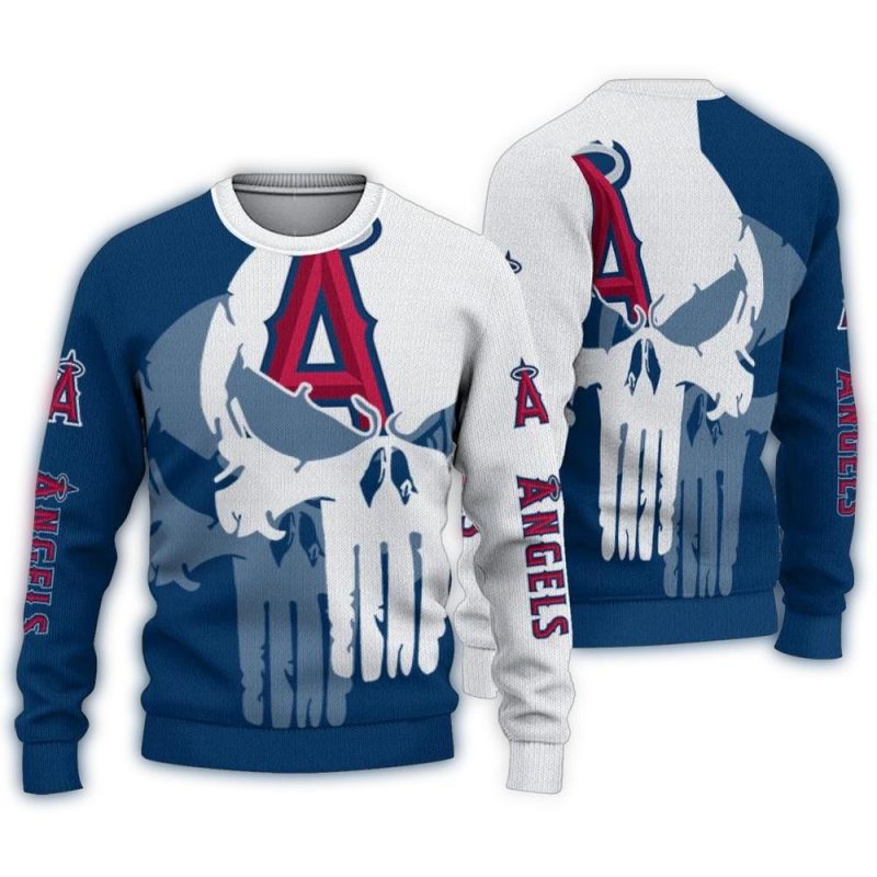 Los Angeles Angels Skull Punisher Split Ugly Sweater 1