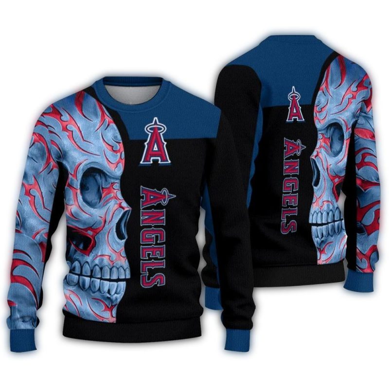 Los Angeles Angels Skull Swirl Ugly Sweater 1