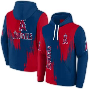 Los Angeles Angels Splatter Effect All Over Print Hoodie
