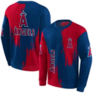 Los Angeles Angels Splatter Effect All Over Print Sweatshirt