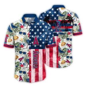 Los Angeles Angels Stars & Palms Hawaiian Shirt For Men