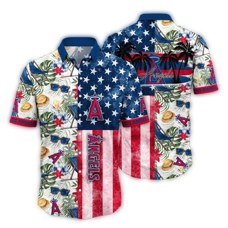 Los Angeles Angels Stars Palms Hawaiian Shirt 1