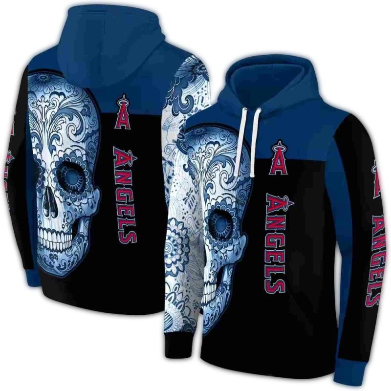 Los Angeles Angels Sugar Skull AOP Hoodie 1