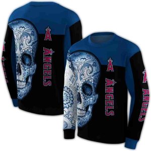 Los Angeles Angels Sugar Skull All Over Print Sweatshirt