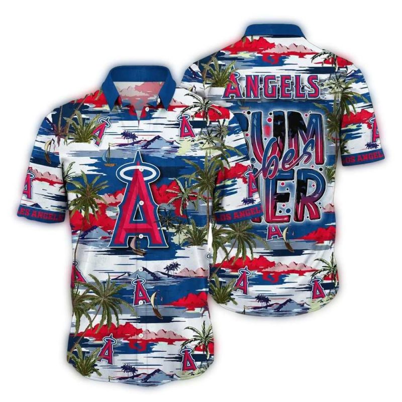 Los Angeles Angels Summer Vibes Tropical Sunset Hawaiian Shirt 1