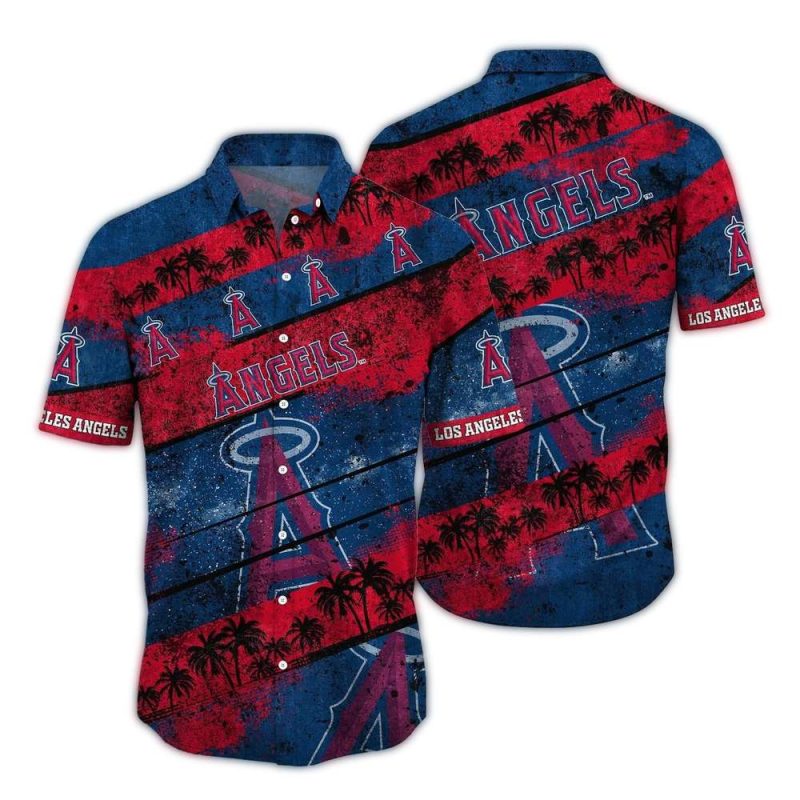 Los Angeles Angels Sunset Stripes Hawaiian Shirt 1