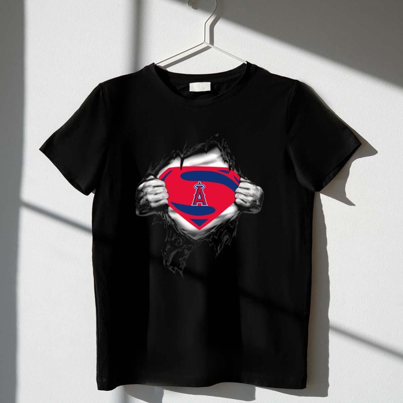 Los Angeles Angels Superman Logo Rip T Shirt t shirt 1 1