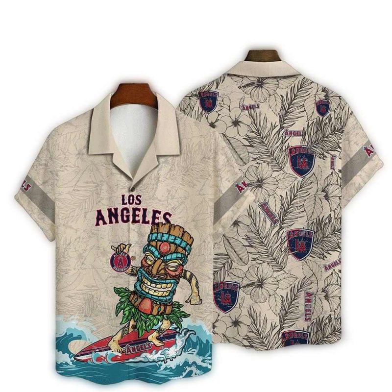 Los Angeles Angels TIki Surf Vintage Hawaiian Shirt 1