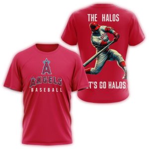 Los Angeles Angels The Halos Lets Go Halos All Over Print T Shirt