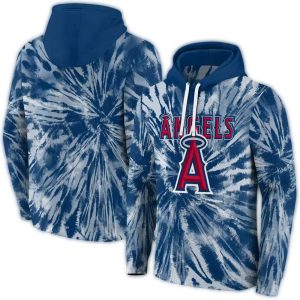 Los Angeles Angels Tie Dye Pattern All Over Print Hoodie