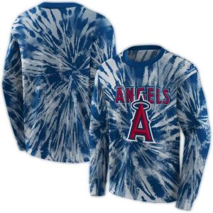 Los Angeles Angels Tie Dye Pattern All Over Print Sweatshirt