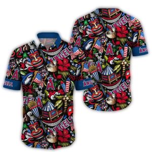 Los Angeles Angels Tiki Luau Hawaiian Shirt - Fun Summer Apparel