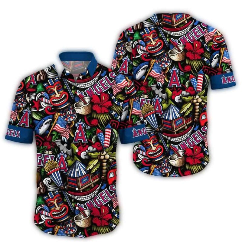 Los Angeles Angels Tiki Luau Hawaiian Shirt 1