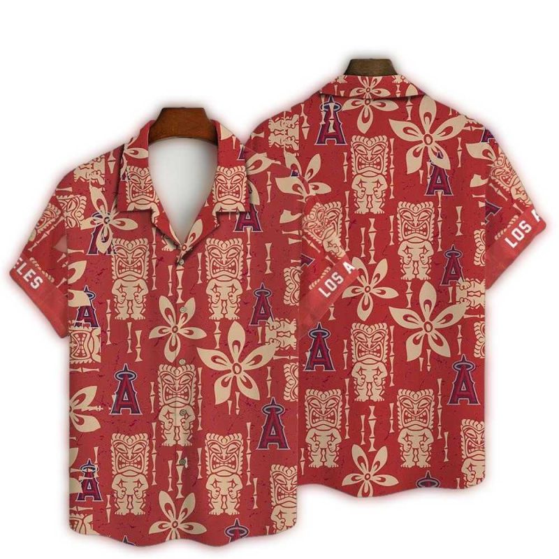 Los Angeles Angels Tiki Tribal Hawaiian Shirt 1