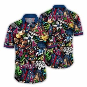 Los Angeles Angels Tiki Volcano Hawaiian Shirt For Fans And Relaxation