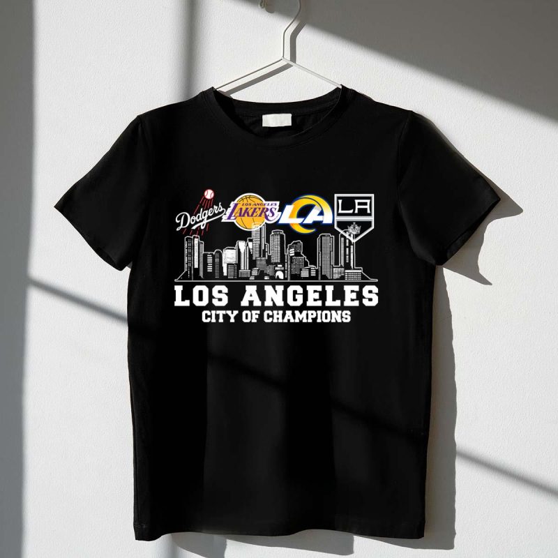 Los Angeles City of Champions Graphic T-Shirt for Sports Fans