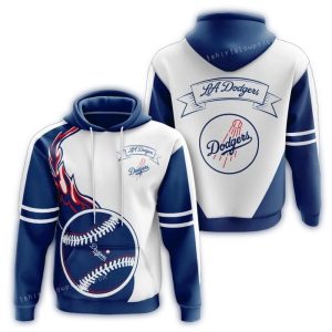 Los Angeles Dodgers Fire Ball All-Over Print Hoodie for Fans