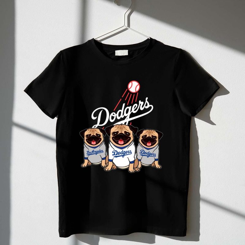 Los Angeles Dodgers Pug Dog T-Shirt - Adorable Pet Lover Tee