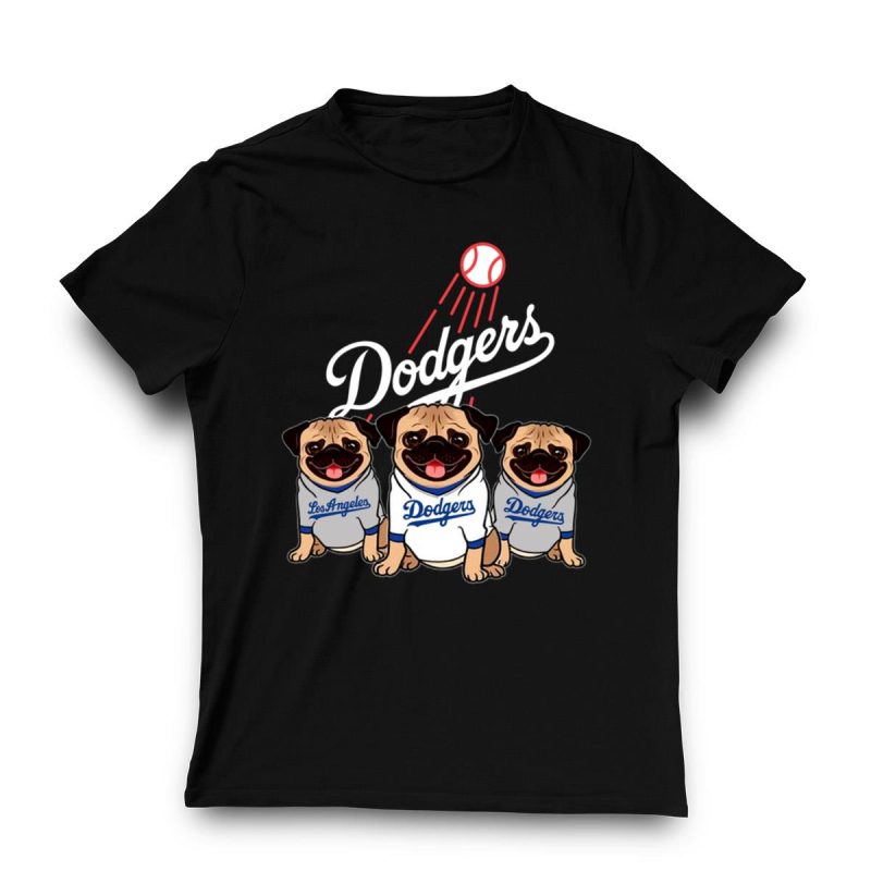 Los Angeles Dodgers Pug Dog T-Shirt - Adorable Pet Lover Tee - Image 3