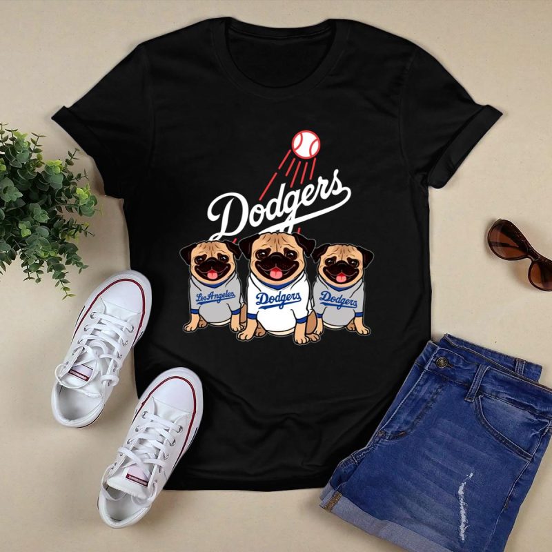 Los Angeles Dodgers Pug Dog T-Shirt - Adorable Pet Lover Tee - Image 5