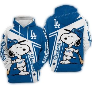 Snoopy Los Angeles Dodgers All-Over Print Hoodie for Baseball Fans