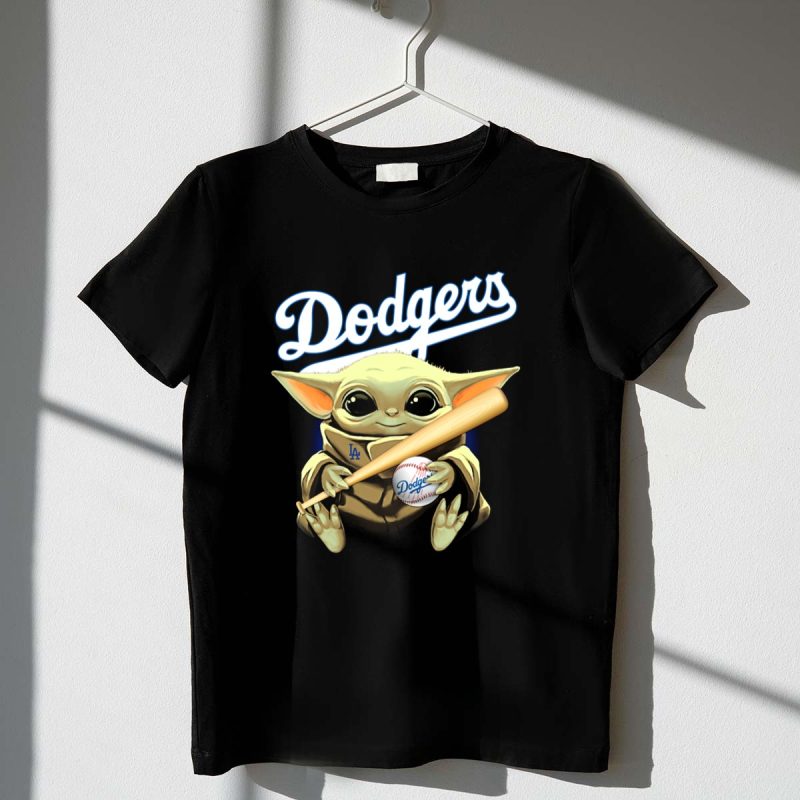 Los Angeles Dodgers Baby Yoda Baseball Bat and Ball T Shirt.jpeg t shirt 1 1