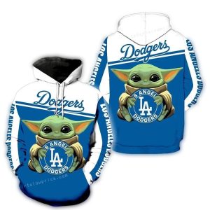 Baby Yoda Los Angeles Dodgers All-Over Print Hoodie for Kids